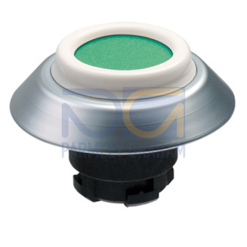 Pushbutton, IP69K Rated, Non Illuminated, White Seal, Green - NDTGN