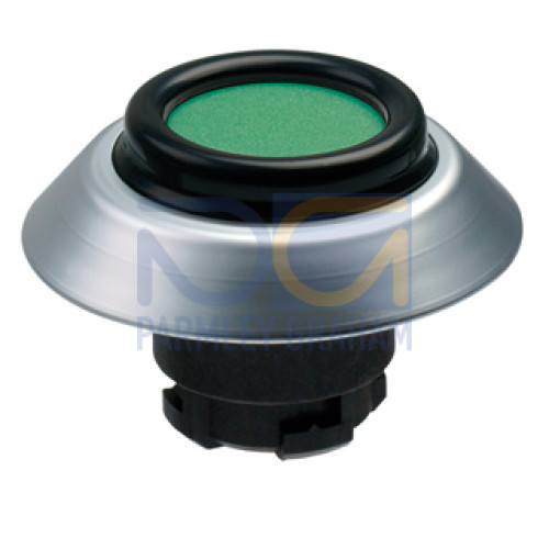 Pushbutton, IP69K Rated, Non Illuminated, Black Seal, Green - NDTGR/GN