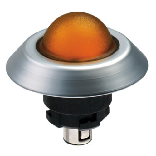 Pushbutton, IP69K Rated, Domed Top Indicator Light, For BA9S Led S, Yellow - NMLHGB
