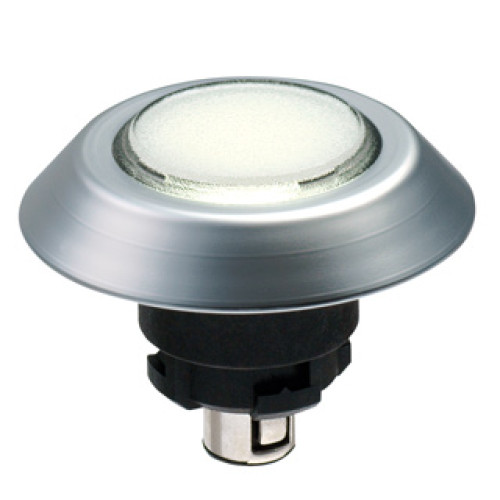 Pushbutton, IP69K Rated, Flat Top Indicator Light, For BA9S Led S, White - NMLWS