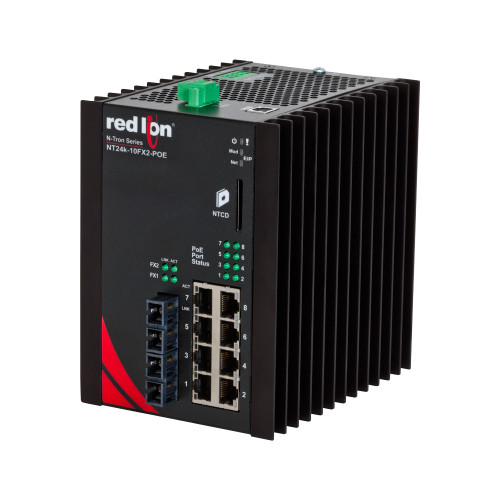 NT24k&reg;-10FX2-POE Managed PoE+ Gigabit Ethernet Switch, SC 2km