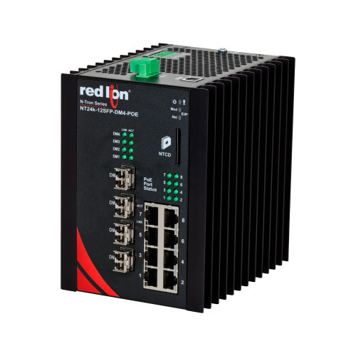NT24k&reg;-12SFP-POE Managed PoE+ Gigabit Ethernet Switch, DM4 SFPkm