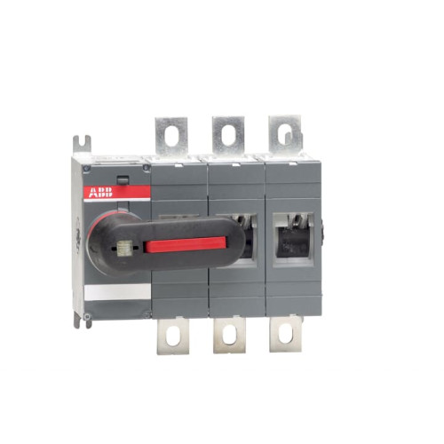 3-pole, front operated, base mounted switch-diconnector with black direct mount handle, terminal bolt kit included
