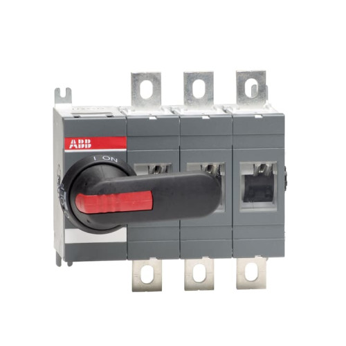 3-pole, front operated, base mounted switch-diconnector with black IP65 handle and shaft, terminal bolt kit included