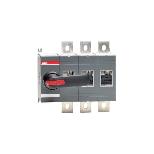 3-pole, front operated, base mounted switch-diconnector with black IP65 handle and shaft, terminal bolt kit included