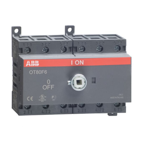 6-pole, front operated, base mounted, DIN-rail mountable switch-diconnector / non-fusible diconnect switch with protected clamp terminals, handle and shaft are not included