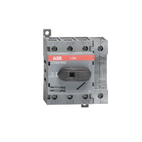 4-pole, front operated, base mounted, DIN-rail mountable switch-diconnector / non-fusible diconnect switch with protected clamp terminals, handle and shaft are not included
