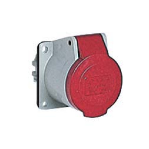 Panel mounted straight socket 16A 415V 4P IP44
