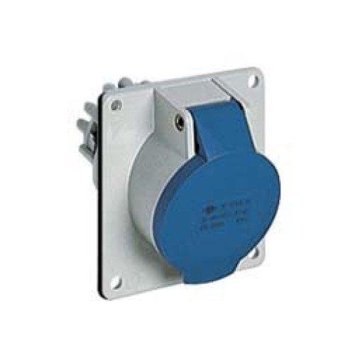 Panel mounted inclined socket 32A 230V 3P IP44