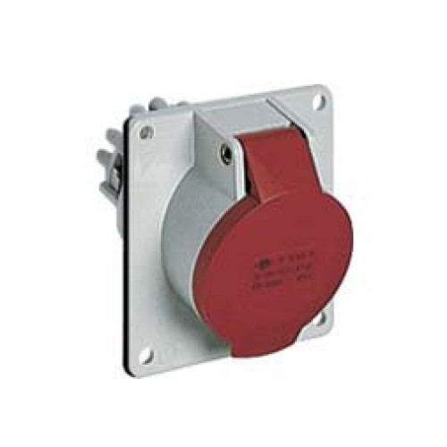 Panel mounted inclined socket 32A 415V 4P IP44