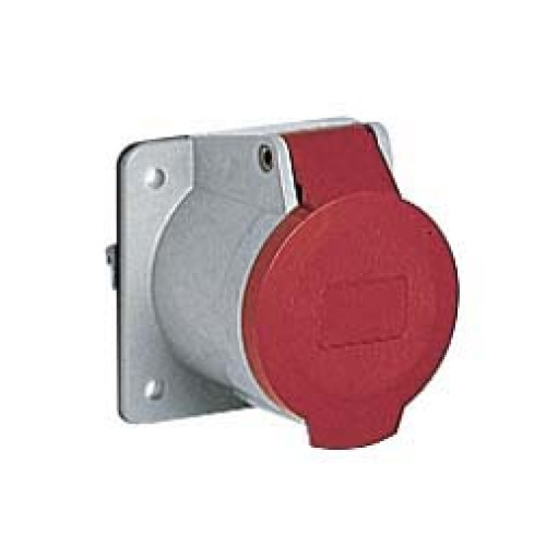 Panel mounted straight socket 32A 415V 4P IP44