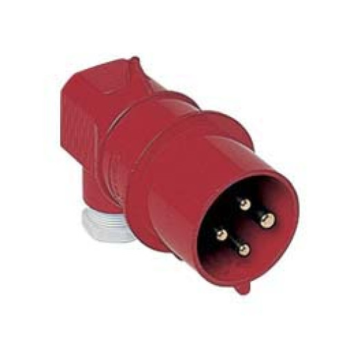 Angled plug 32A 415V 4P IP44