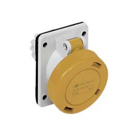 Panel mounted inclined socket 16A 230V 3P IP67