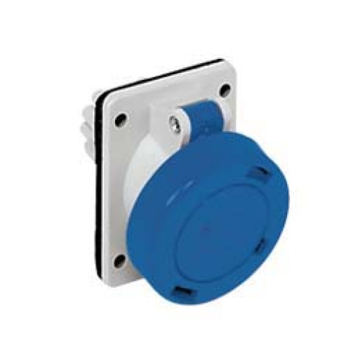 Panel mounted inclined socket 16A 230V 3P IP67
