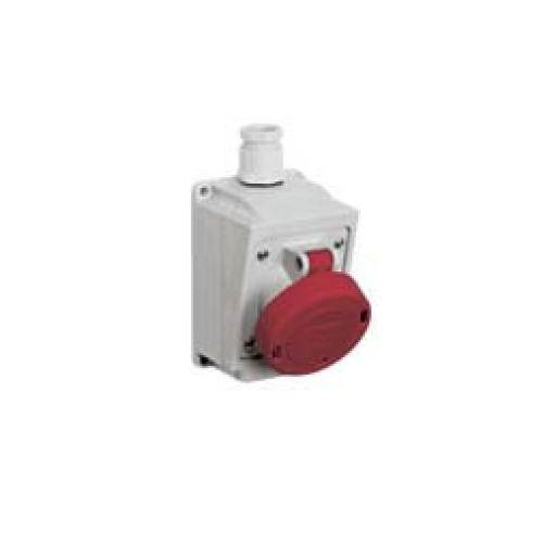 Wall mounted socket 16A 415V 4P IP67