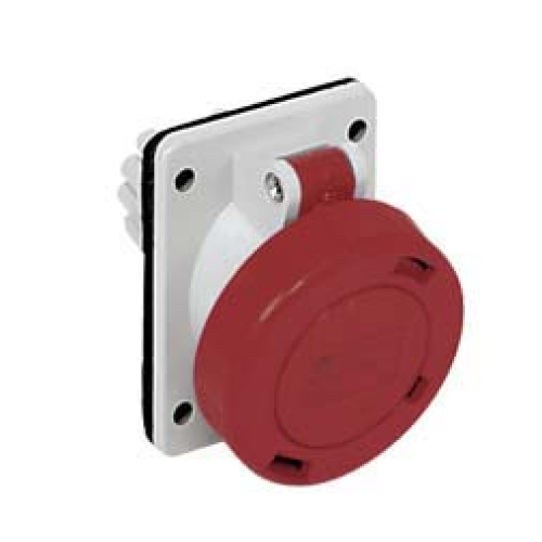 Panel mounted inclined socket 16A 415V 5P IP67