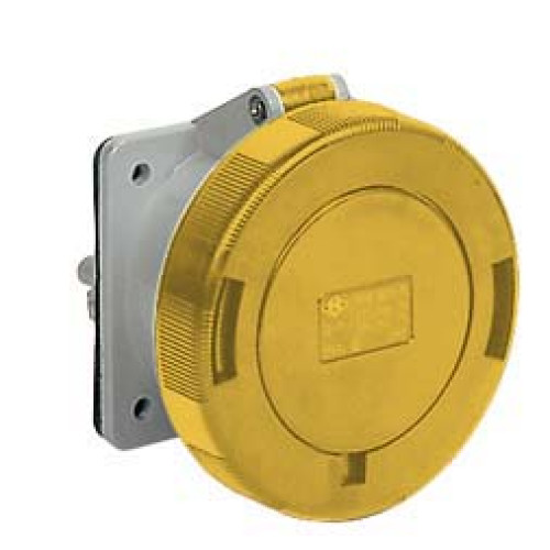 Panel mounted straight socket 32A 110V 3P IP67