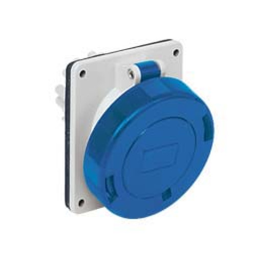 Panel mounted inclined socket 32A 230V 3P IP67