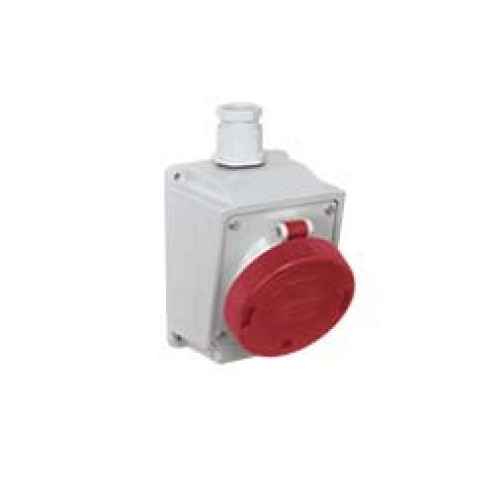 Wall mounted socket 32A 415V 5P IP67