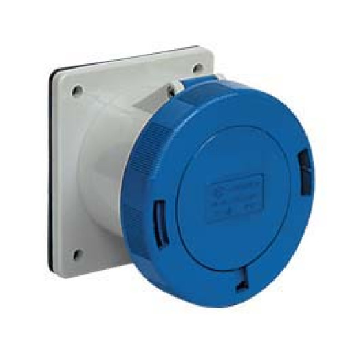Panel mounted straight socket 63A 230V 3P IP67