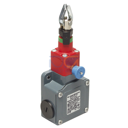 E-STOP rope switch Contact allocation: 2NC + 1NO; Cable entry: 3 Piece(s), M20 x 1.5; Connection: Terminal, 6 -pin; Dimension: 56 mm x 47.8 mm x 129 mm; Housing material: Metal, ZAMAK; Installation p