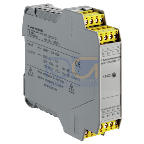 Safety relay SIL: 3, IEC 61508; Performance Level (PL): e, EN ISO 13849-1; Category: 4, EN ISO 13849; STOP category: 0, IEC/EN 60204-1; Contacts (NO contact/NC contact): 5 NO contacts / 2 NC contacts