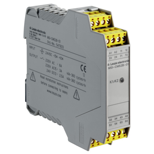 Safety relay SIL: 3, IEC 61508; Performance Level (PL): e, EN ISO 13849-1; Category: 4, EN ISO 13849; STOP category: 0, IEC/EN 60204-1; Contacts (NO contact/NC contact): 5 NO contacts / 2 NC contacts