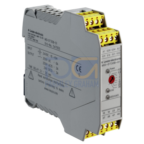 Safety relay SIL: 3, IEC 61508; Performance Level (PL): e, EN ISO 13849-1; Category: 4, EN ISO 13849; STOP category: 0, IEC/EN 60204-1; Contacts (NO contact/NC contact): 2 NO contacts / -; Connection