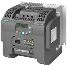 SINAMICS V20 380-480 V 3 AC -15/+10% 47-63Hz rated power 5.5 kW with 150% overload for 60 sec. Integrated filter C3 I/O: 4 DI, 2 DO,2 AI, 1 AQ fieldbus: USS/MODBUS RTU with built-in BOP protection: I