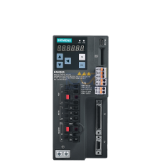 Sinamics V90, 3-phase 380V, 1KW, 3A, PTI and analog connectivity, speed, torque and positioning features, internal braking resistor, to loaded 300%