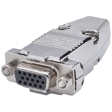 Signal connector for connection to S-1FL6 LI 15-pole D-sub HD female solder Screw interlock UNC 4-40 Cable terminal 7 mm Metal enclosure nickel-plated Contents 5 units