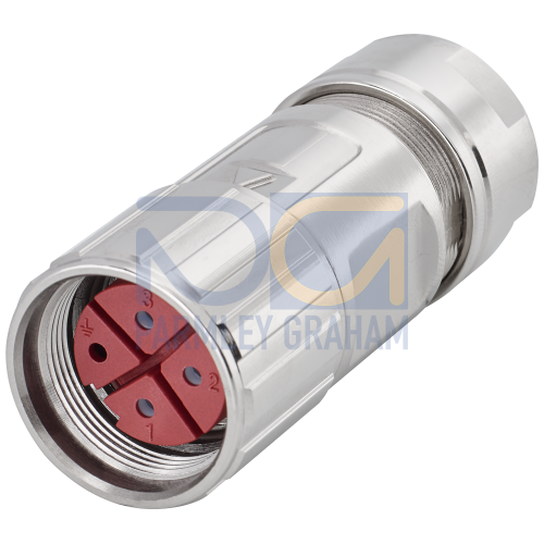 Power connector straight for S-1FL6 HI 4-pole insulator Union nut 4x socket contact (1-2.5 mm2) For cable diameter 7.5-12 Contents 5 units