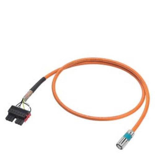Power cable pre-assembled TYPE 6FX5002-5DN27 4X1.5, (2X1.5)C C CONNECTOR SPEED-CONNECT SIZE 0.5 FOR SINAMICS S120 BOOKSIZE MOTOR MODULE C-/D-TYPES MOTION-CONNECT 500 UL/CSA, DESINA DMAX = 10.8 MM LEN