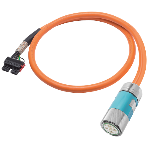 Power cable pre-assembled TYPE 6FX5002-5CS17 4X10 C CONNECTOR FULL THREAD SIZE 3 FOR SINAMICS S120 BOOKSIZE MOTOR MODULE C-/D-TYPES MOTION-CONNECT 500 UL/CSA, DESINA DMAX=20 MM LENGTH (M) = + 0 + 0 +