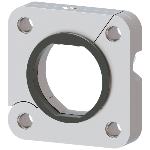 Mounting flange for power and signal connector M12