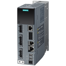 SINAMICS S210 input voltage: 200-240 V 1AC; -10%/+10%; 5.0 A; 45-66 Hz; output voltage: 0-input V 2.4 A; 0-550 Hz; motor: 0.4 kW; degree of protection: IP20; frame size B; 55 x 170 x 170 (WxHxD)