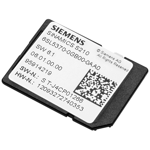 SINAMICS S210 SD card 8 GB incl. licensing (Certificate of License, stored on the card), V6.3 HF3