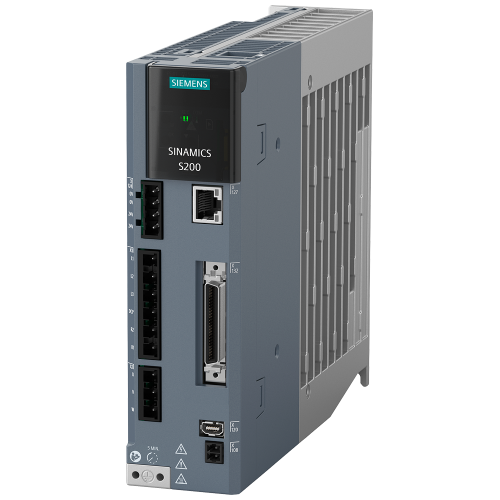SINAMICS S200, with Pulse train Input voltage: 380-480 V 3AC; -15%/+10%; 1.24A; 50/60Hz; Output voltage: 0-inpu 1.3A; 0-550Hz; Motor: 0.4kW