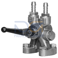 Multi-way cock PN 100 for direct flanging on transmitter, suitable for water and non-corrossive gases and vapors, made of mat. no. 1.0460 process connection: 2 bulkhead glands, blow-out connection: fe