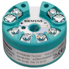 Temperature transmitter SITRANS TH200 for installation in connection head, type B (DIN 43729), two-wire system 4...20 mA, programmable, with electr...