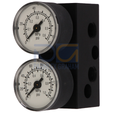 MANOMETER MANIFOLD FOR SIPART PS2 ELECTROPNEUMATIC POSITIONER 6DR40**-1*, SINGLE ACTION, SIMPLE TO R