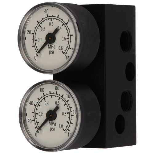 MANOMETER MANIFOLD FOR SIPART PS2 ELECTROPNEUMATIC POSITIONER 6DR40**-1*, SINGLE ACTION, SIMPLE TO R