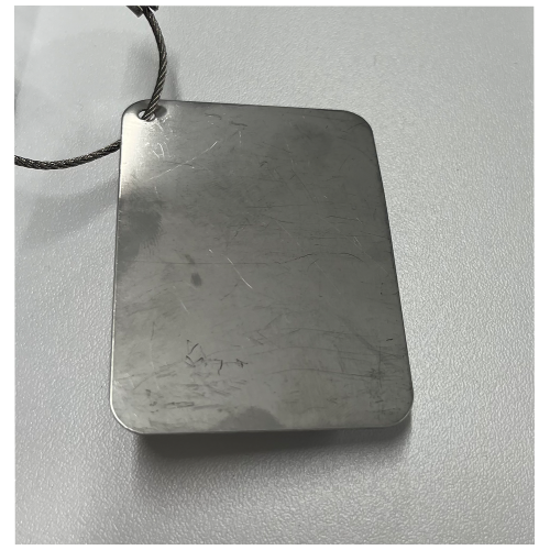 TAG, stainless steel, 12 X 45MM, ONE TEXT LINE, 1.2mm font size 30 characters, suitable for enclosur