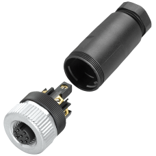 RF connector M12 8-pole, female, straight, Screw terminal Minimum order quantity 5 units