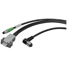 Plug-in cable, pre-assembled, M8 plug, RS232 between RF200/300 reader and PC, 5m