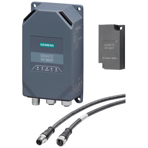SIMATIC RF360R starter kit 1x SIMATIC RF360R 1x IE connecting cable M12 1x power M12 cable connector 5x SIMATIC RF340T 32 KB max. 1 package per customer - release by logistics required