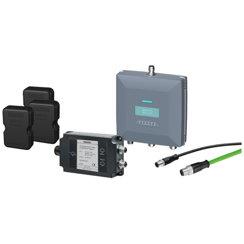 SIMATIC RF600 Starter package comp. 1x reader RF615R ETSI 1x mounting kit for reader 1x wide-range power supply 1 x power supply cable 24 V, 5 m 1x RJ45/M12 Ethernet cable, 5 m 1x power cable for powe