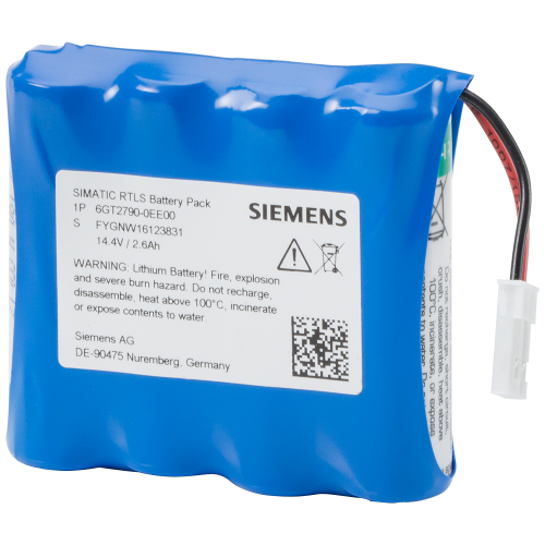 SIMATIC RTLS accessory battery pack RTLS transponder, RTLS4084T Plus battery pack with plug-in contact.