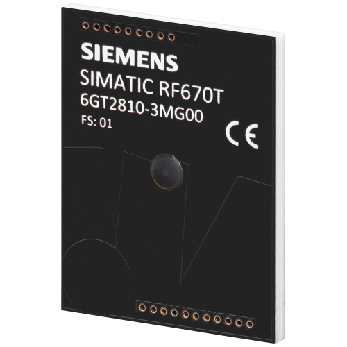 SIMATIC RF670T (ETSI) FR4, 40 x 30 x 4.1 mm ISO 18000-63, EPC Class 1 Gen 2 frequency 865 to 868 MHz NXP UCODE 9XM 496 bits (62 bytes) EPC ID 752 bits (94 bytes) user memory fixing by glueing on meta
