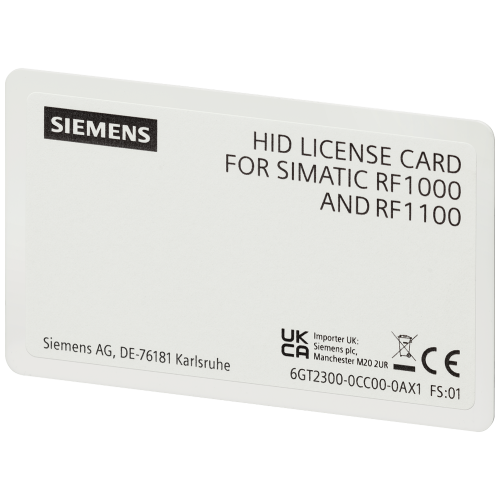 SIMATIC RF1000 HID license card transponder RF1100T with single license for HID Proximity, Indala or Keri for SIAMTIC RF1040R and SIMATIC RF1140R r...